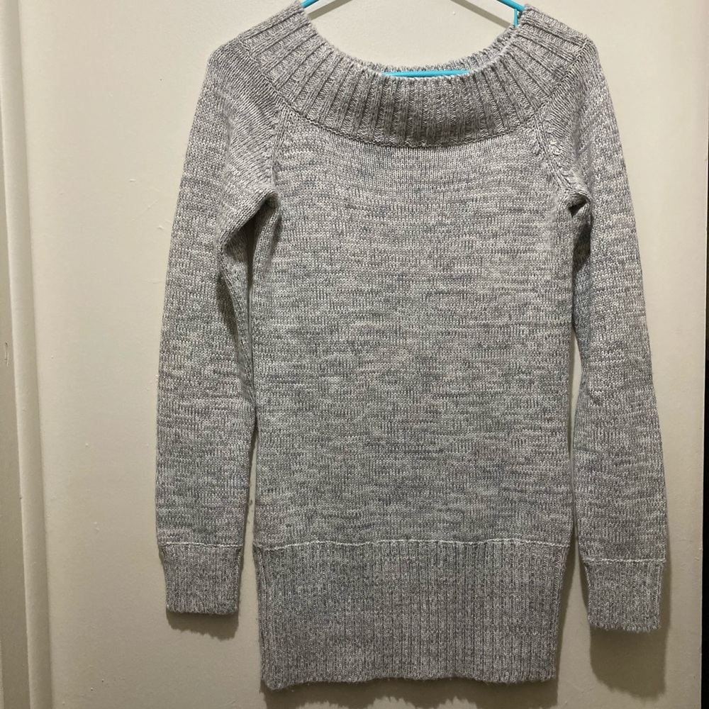 White House Black Market gray sweater shirt dress